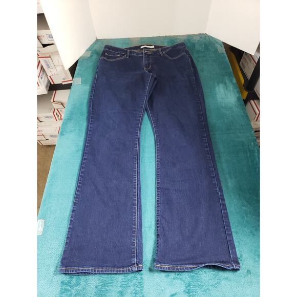 Levis 315 Jeans Size 16 W Womens Blue Stretch Pants Mid Rise Shaping Bootcut - Picture 1 of 15